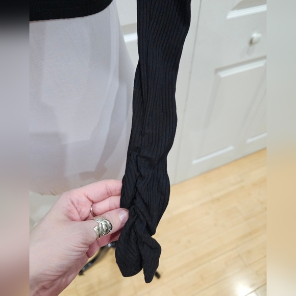 Dolls Kill Poster Grl Nothing But Trouble Henley Lounge Black Snap Top XS S - Picture 6 of 7